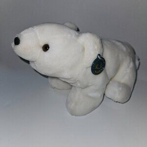 VTG King Plush Kuddles White Polar Bear Plush 11" Long Stuffed Animal Toy w/TAG
